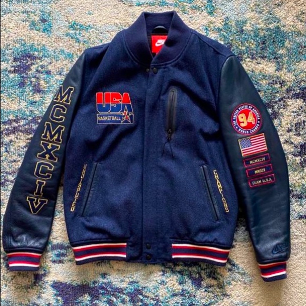 Nike Olympic Destroyer Dream Team USA wool leather jacket M